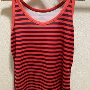 Patagonia Capilene 1 Silkweight Tank - Red/Orange Stripes Medium